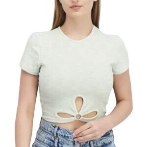 NWT ~ STREETWEAR SOCIETY Short Cropped Lime Green Ribbed Top ~ Women's SMALL